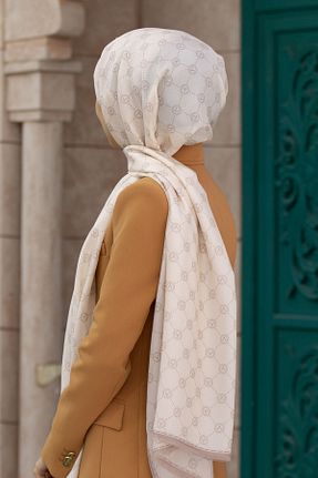 شال بژ زنانه ابریشم Vissona - کد 934740926