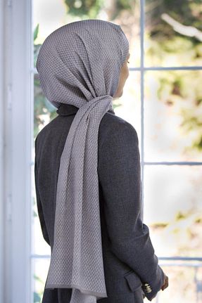 شال طوسی زنانه Medine İpeği Vissona - کد 932054875