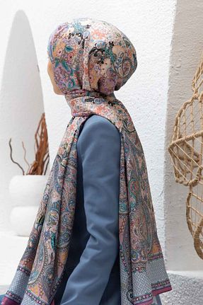 شال صورتی زنانه ابریشم Vissona - کد 917777813