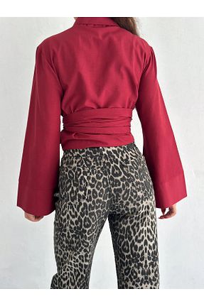پیراهن زرشکی زنانه Relaxed lesclees - کد 906407634