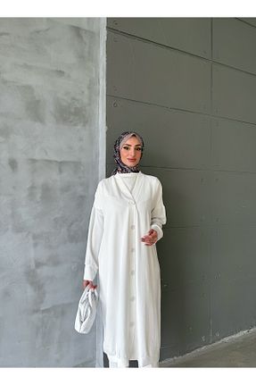 کلاه و ابایا سفید زنانه پنبه پلی استر hacer ayaydın - کد 937542391