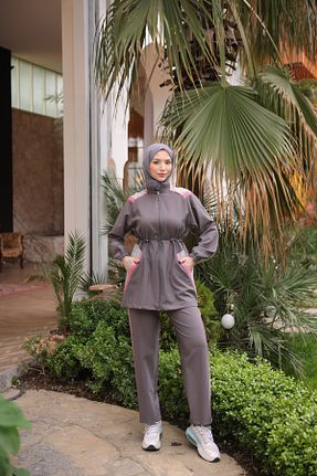 ست گرمکن حجاب طوسی زنانه رگولار Wovi - کد 937732843