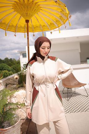 ست گرمکن حجاب بژ زنانه رگولار Wovi - کد 937732548