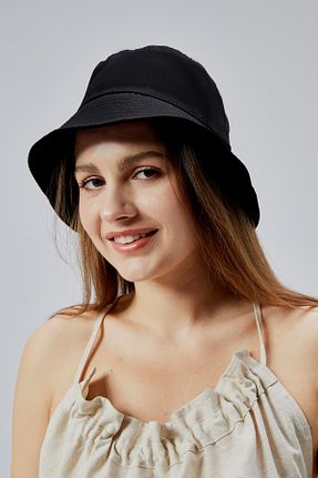 کلاه مشکی زنانه پنبه ای derikem - کد 814464011