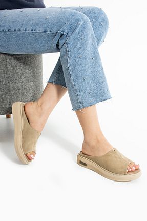 دمپائی بژ زنانه نبوک Polomia Comfort - کد 937585776