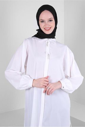 تونیک حجاب سفید زنانه پلی استر Alvina - کد 798335405