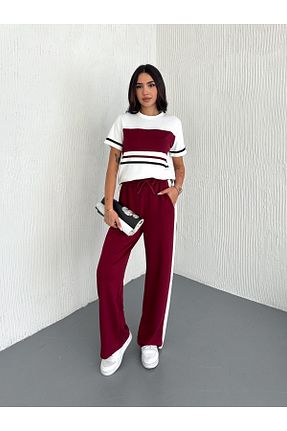 ست کرمکن اسپرت زرشکی زنانه مخلوط پلی استر sportiness - کد 937892098