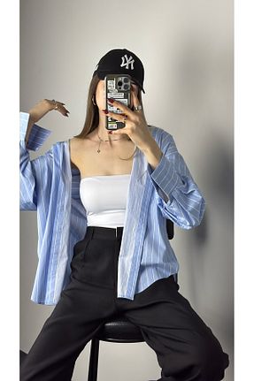 پیراهن آبی زنانه گشاد hece butik - کد 937604549