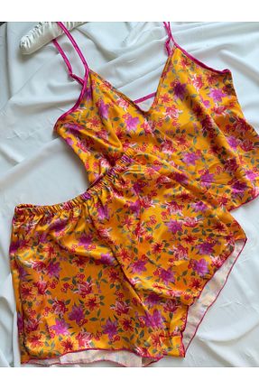 ست لباس راحتی نارنجی زنانه ساده ROZENİN LINGERIE - کد 937608545