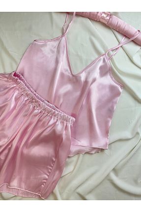 ست لباس راحتی صورتی زنانه ساده ROZENİN LINGERIE - کد 937608391
