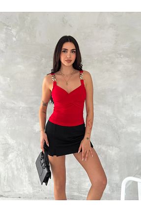 ست بالاتنه و پائین تنه قرمز زنانه بافتنی SEVOS - کد 938005578