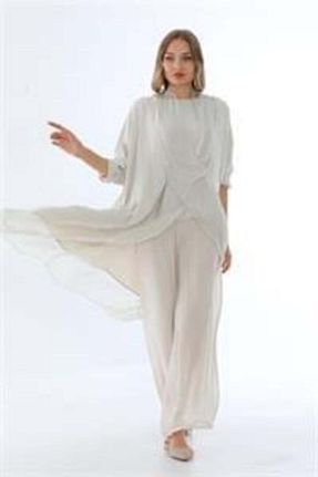 کیمونو و کافتان بژ زنانه ابریشم Bohem Stil - کد 813552897