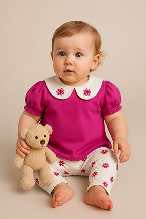 ست نوزادی صورتی بچه گانه baume clothes - کد 928332508
