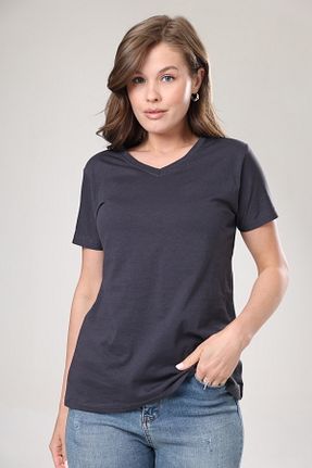تیشرت طوسی زنانه رگولار Tight Lady - کد 746392204