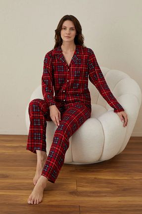 ست لباس راحتی قرمز زنانه مخلوط پلی استر AYREKA HOMEWEAR - کد 896159720