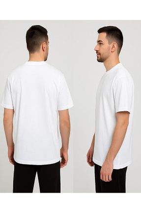 تیشرت سفید مردانه گشاد EXİZTİCARET - کد 826366263