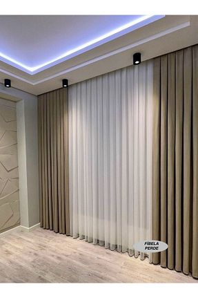 پرده توری سفید ریل دار FİBELA PERDE - کد 937710251