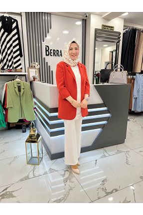 کت بلیزر نارنجی زنانه بافتنی çınar özkan - کد 937709192