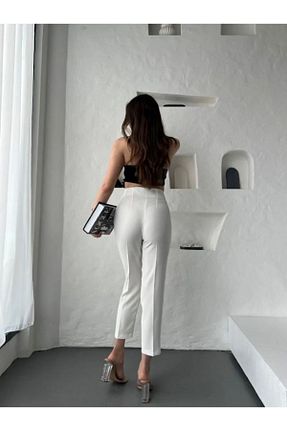 شلوار پارچه ای سفید زنانه بلند Rift Jeans - کد 937728578