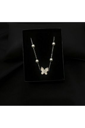 گردنبند استیل ( فولاد ) سفید زنانه استیل (فولاد) duruaccessories - کد 853838130