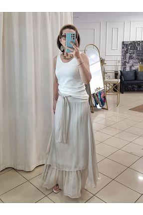 دامن بژ زنانه ابریشم pudubutik - کد 937733696