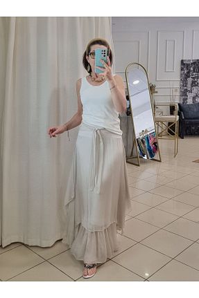دامن بژ زنانه ابریشم pudubutik - کد 937733696