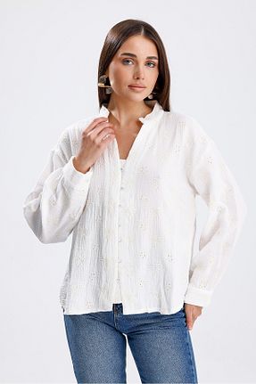 پیراهن سفید زنانه Relaxed jöns since 1997 - کد 937817396