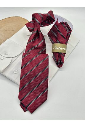 کراوات زرشکی مردانه میکروفیبر Gutiero - کد 937818165