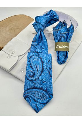 کراوات آبی مردانه میکروفیبر Gutiero - کد 937823757