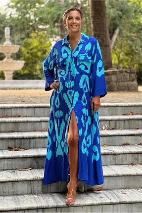 لباس فیروزه ای زنانه بافتنی Nevin Kaya Moda - کد 805552680