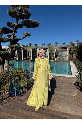 لباس حجاب زرد زنانه رگولار Butik - کد 937831042