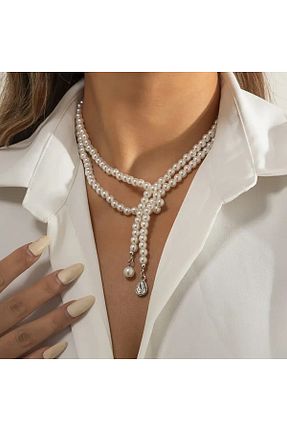 گردنبند مروارید سفید مروارید آب شیرین Feron accessories - کد 937829964