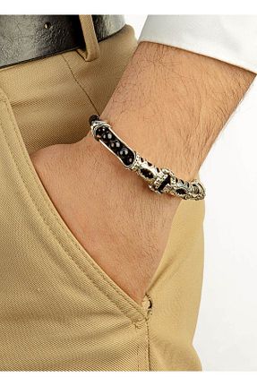 دستبند نقره قهوه ای مردانه 925 عیار MULTİ TESPİH - کد 937827266
