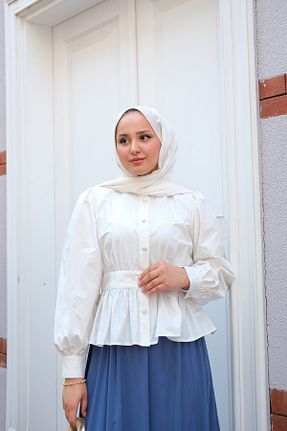 پیراهن حجاب سفید زنانه رگولار LOCCO - کد 937836574