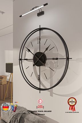 ساعت دیواری مشکی 60 x 60 MetaQuartz Aksesuar - کد 782617364