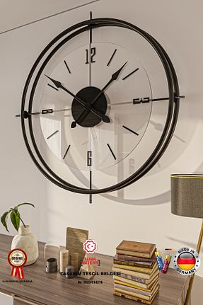 ساعت دیواری مشکی MetaQuartz Aksesuar - کد 781619045