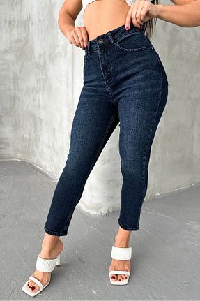 شلوار جین سرمه ای زنانه پاچه تنگ HLT JEANS - کد 937859694