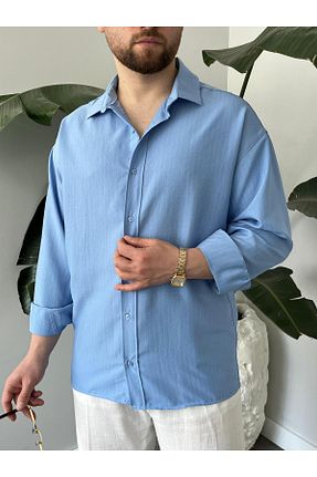 پیراهن آبی مردانه اورسایز Quik-max - کد 937868756