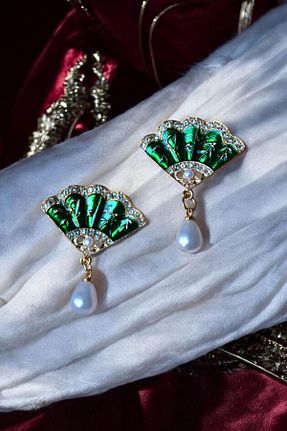 گوشواره جواهر رنگی مروارید MIRADA JEWELRY - کد 926414471