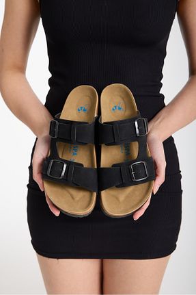 دمپائی مشکی زنانه چرم مصنوعی La Avispa - کد 937884400