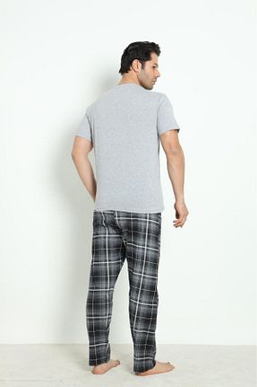 ست لباس راحتی طوسی مردانه %100 پنبه CALİA - کد 937884292
