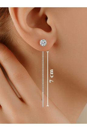 گوشواره نقره طوسی زنانه 925 عیار bymissmücevherat - کد 937883205