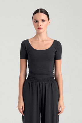 بلوز طوسی زنانه ساده SHEISMONO - کد 937891646