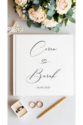 دفتر سفید چرم وگان Pera Wedding - کد 937890252