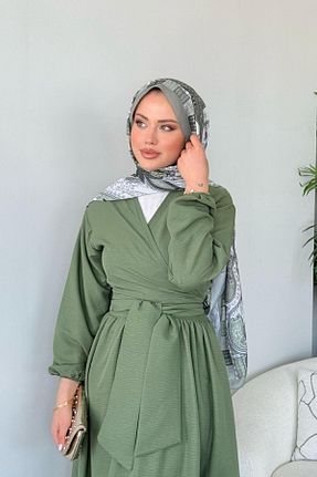 ست بالاتنه و پائین تنه حجاب خاکی زنانه رگولار Vent - کد 937890211