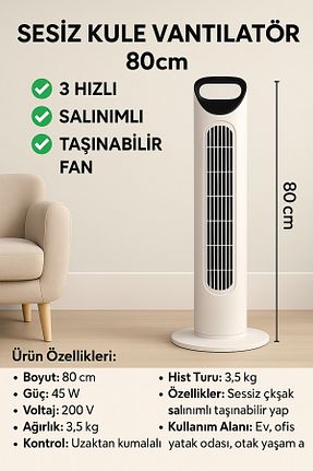 پنکه سفید Kule Tipi SMAYLİNG - کد 937894249