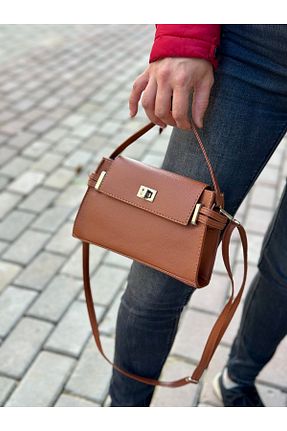کیف دوشی قهوه ای زنانه چرم مصنوعی Tina - کد 937895527