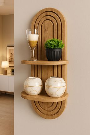 قفسه دیواری قهوه ای 29 cm mokaparkavm - کد 937896142