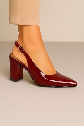 کفش پاشنه بلند کلاسیک زرشکی زنانه چرم Venardi - کد 937900244