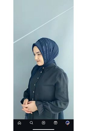 شال سرمه ای زنانه پلی استر DOULA - کد 937899982